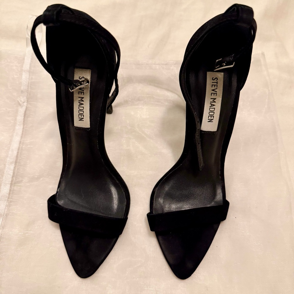 Steve Madden Black Ankle Strap Heels